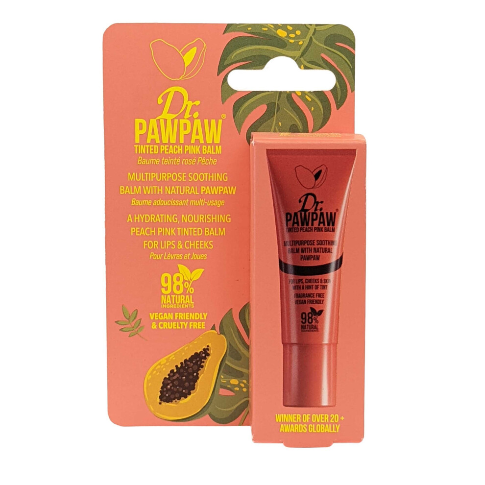Dr Paw Paw Peach/Pink Soothing Balm Multipurpose Lips/Cheeks 10Ml Tinted
