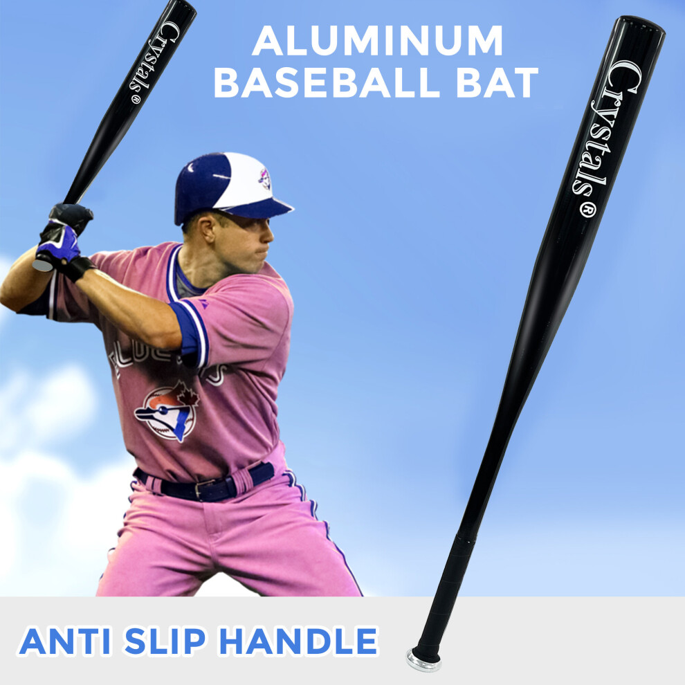 (32" BLACK) 32/34" Heavy Duty Metal Baseball Bat Rounder Softball Pole Stick Stainless Steel
