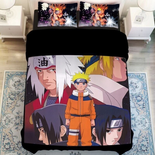 (Jiraya, Single?3pcs?135x200cm) Bedding Anime Set Duvetquilt Cover Pillowcases Students Domitorybedroom