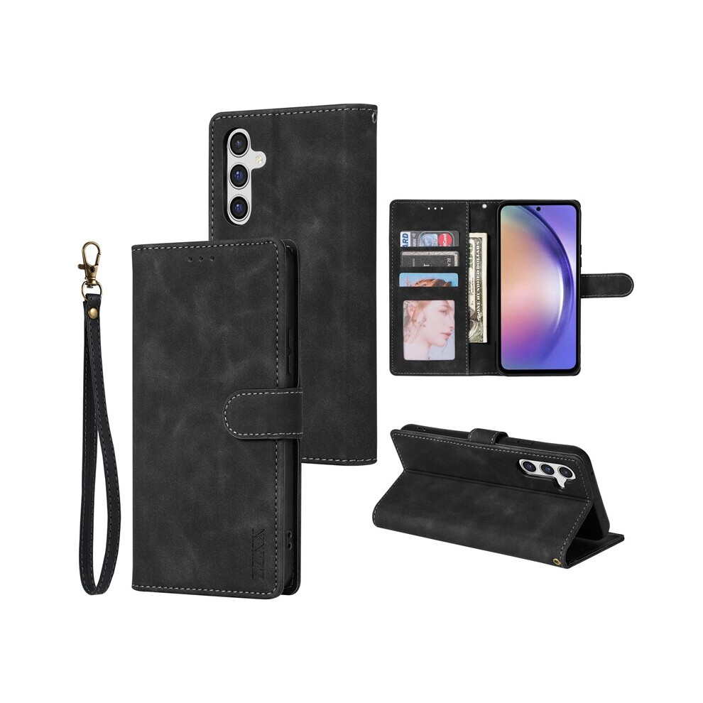 Photos - Case  Wallet Card Slot Magnetic Flip Leather  ForGalaxy S23S22 Plus S21 S20 FE S10E S9 S8 Note  2010(Black, Samsung S10 Plus)