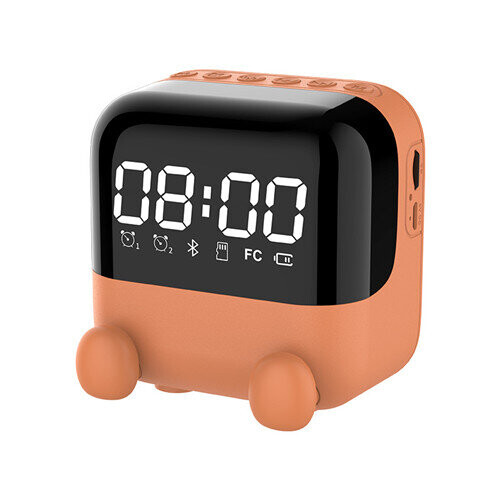 (Khaki) FM Radio Bluetooth Speaker Desktop Alarm Clock