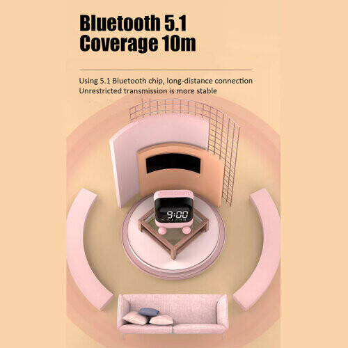 (Khaki) FM Radio Bluetooth Speaker Desktop Alarm Clock 2