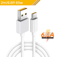 (W-2) 65W Super VOOC USB C Cable 6.5A Fast Charging Type-C Cable for Oppo Realme 6 pro X50 X3 X5 Pro X50m X50t V5 C3 Quick Charge 3.0