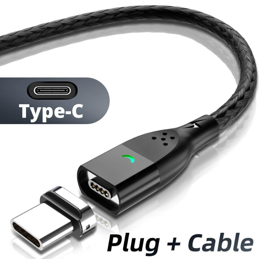(Typec Cable, 1M(3.3Ft)) Magnetic Cable 3A Usb Magnetic Phone Charger Data Cord Usb Type C Cable Magnet Fast Charging Cable Micro Usb Charge Wir Black 9455118876862