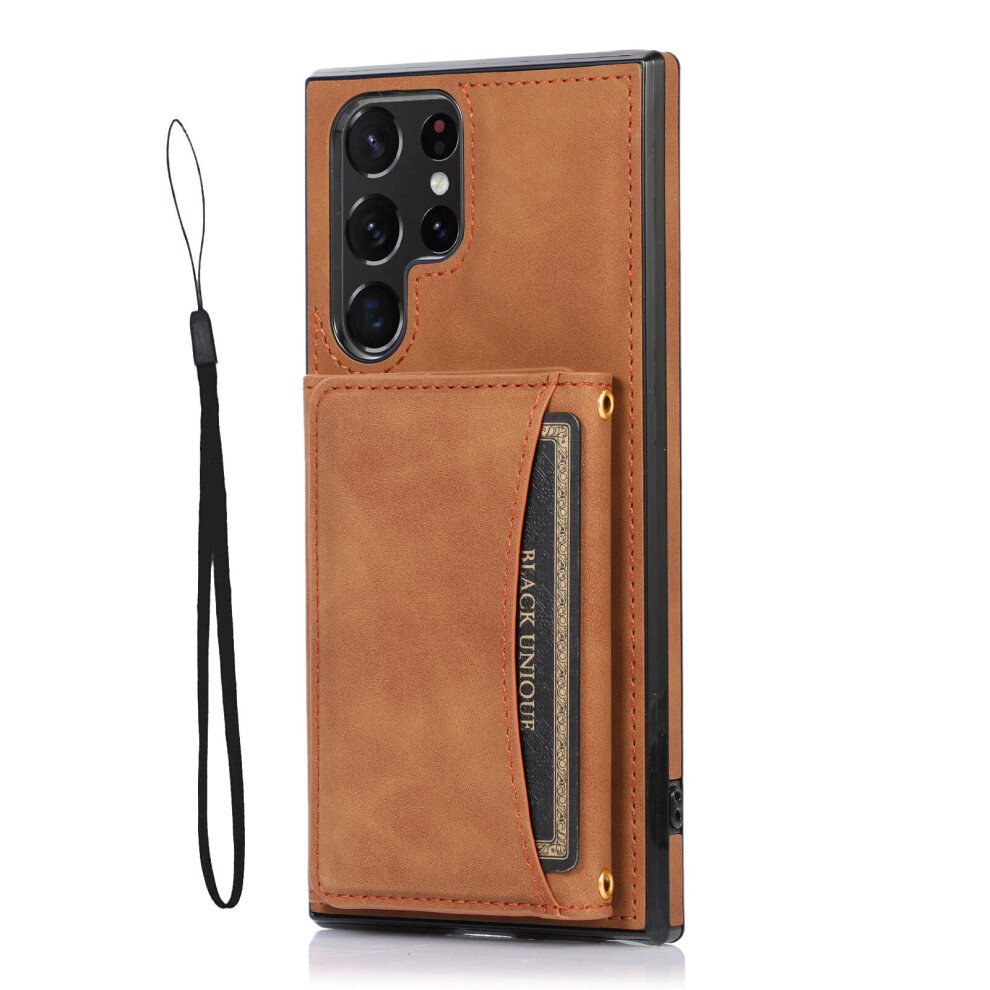(Brown, Galaxy S23) Flip Wallet Phone Case ForGalaxy S23 FE S22 S21 Plus Note 20A34 A54  A53 A33 5G Credit Card Holder Leather