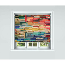 (180 cm Width x 140 cm Drop) Lister Cartwright Books Design Blackout Roller Blinds Windows Child Safety Cut To Size Fitting Included Beautiful Design