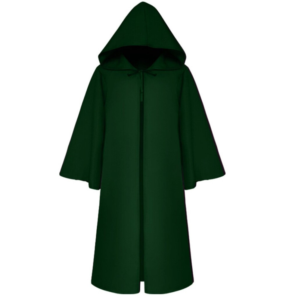 (, M) Wizard Witch Mantle Outfit Unisex Cloak Adults Vampires Robe Cosplays Costumes Green
