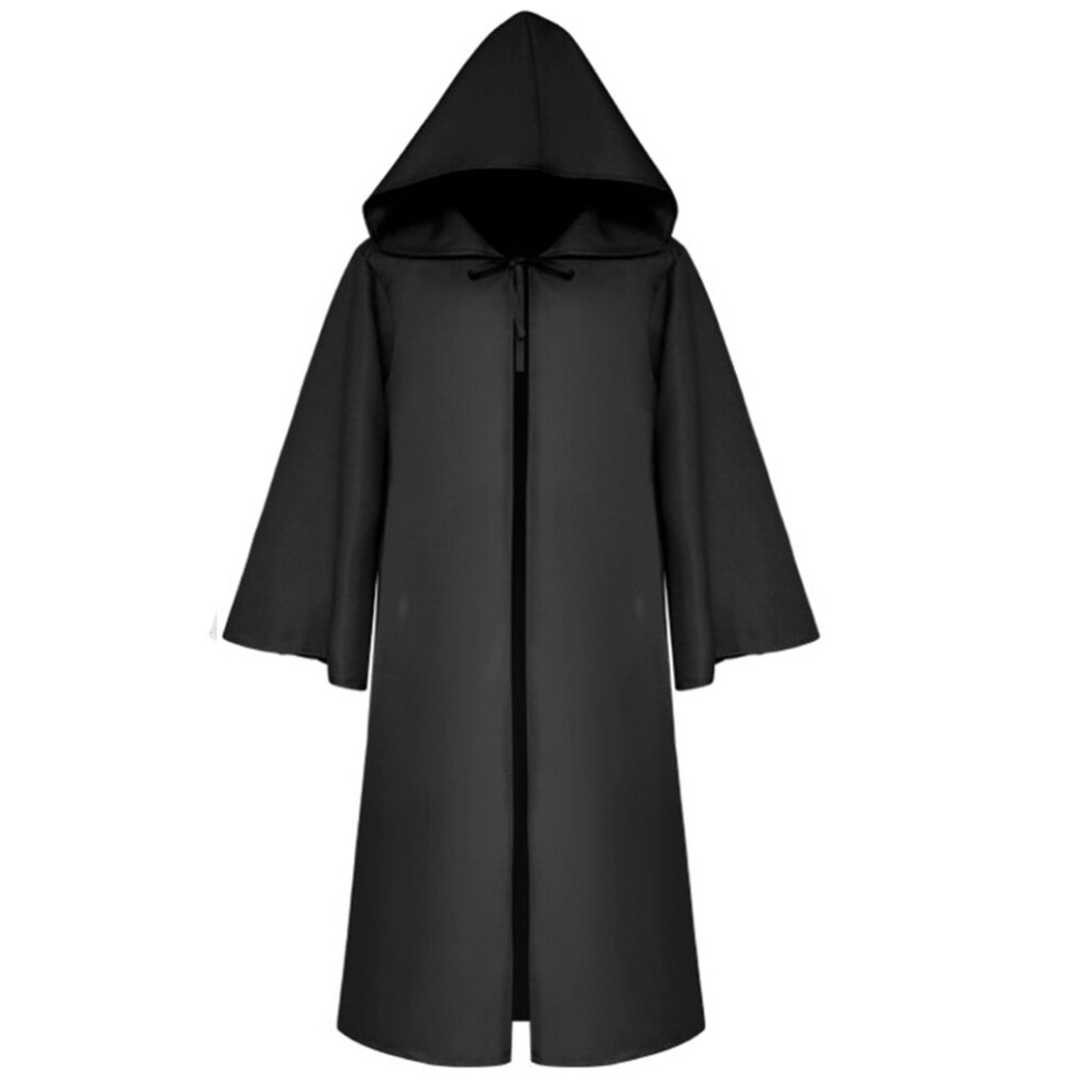 (, M) Wizard Witch Mantle Outfit Unisex Cloak Adults Vampires Robe Cosplays Costumes Black
