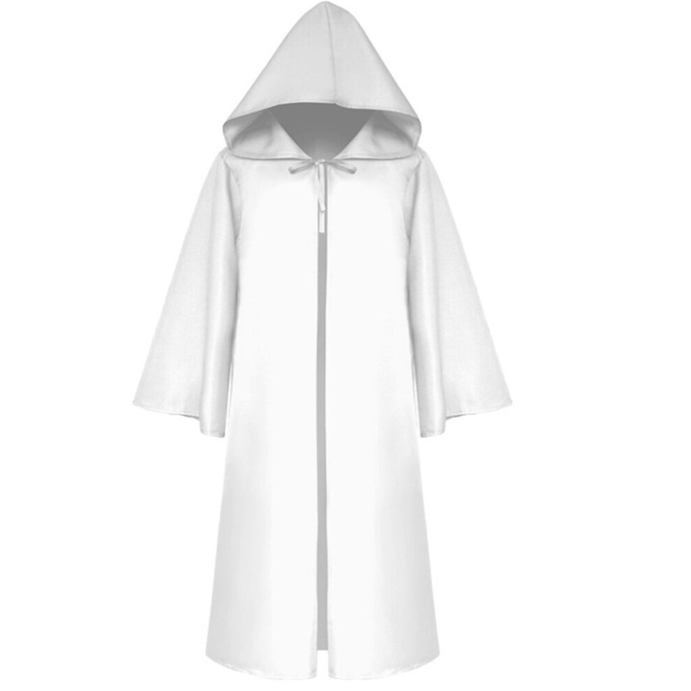 (, 2XL) Wizard Witch Mantle Outfit Unisex Cloak Adults Vampires Robe Cosplays Costumes White