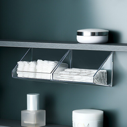 Wall Mounted Container Rack (a-transparent) New Plastic Storage Rack Wall Mounted Case Bathroom ...