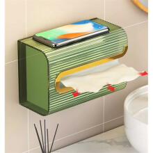 (a-style 1) Tuqiu Toilet Paper Holder Shelf With Phone Holder ABS Tissue Holder Nail FreeTissue Hanger Toilet Paper Hanger
