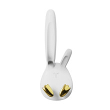 (a-White) Wall Hooks Rabbit Theme Waterproof Adhesive Towel Cup- Holder