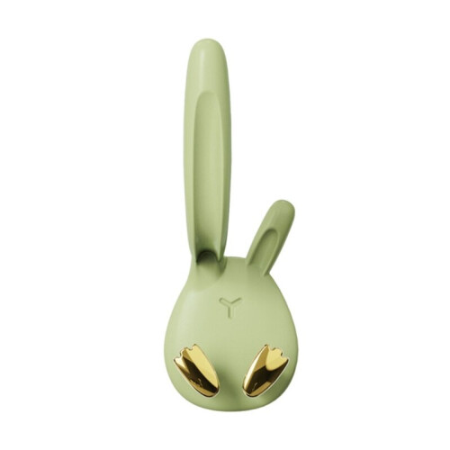 (a-Green) Wall Hooks Rabbit Theme Waterproof Adhesive Towel Cup- Holder