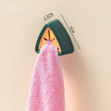 (a-Dark green) Self adhesive towel Wall Mounted Bathroom Towel Hook wall hanging bathroom towel hook storage rack waterproof kitchen rag plug