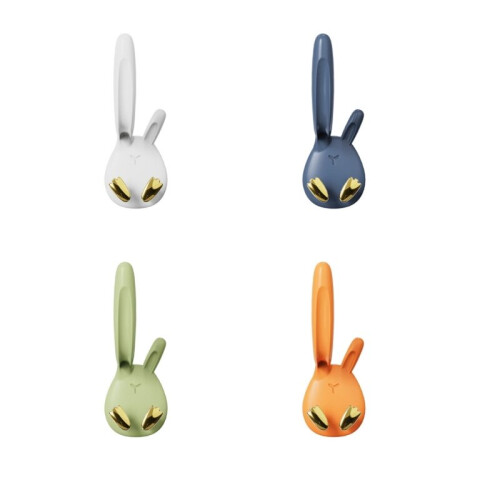 (a-Orange) Wall Hooks Rabbit Theme Waterproof Adhesive Towel Cup- Holder 1