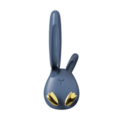(a-Blue) Wall Hooks Rabbit Theme Waterproof Adhesive Towel Cup- Holder