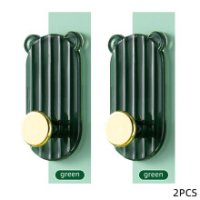 (a-2 green) 2PCS Bathroom Hook Wall Hook No Drilling Self Adhesive Sticky Kitchen Home Waterproof Hanger Storage Hanging Holder Towel Rack