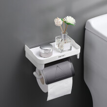 (a-Graphite Grey) Self Adhesive Toilet Paper Holder with Phone Shelf Wall Mounted Tissue Roll Storage Dispenser for Bathroom Washroom Organizer