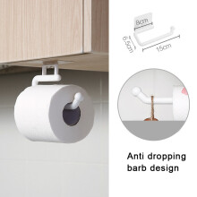 (a-Small white) 1pcs ABS Kitchen Paper Roll Holder Towel Hanger Rack Bar Cabinet Rag Hanging Holder Shelf Toilet Paper Holders