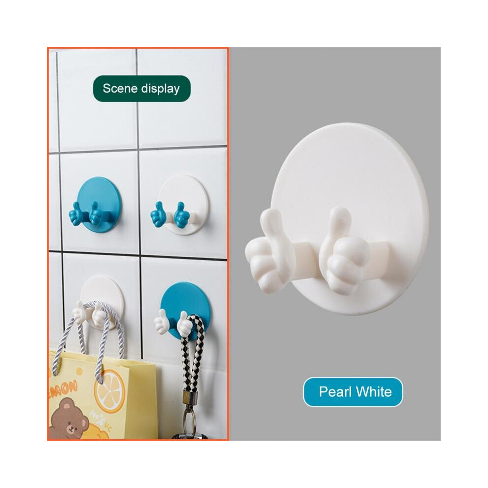 (a-white) Punch Free Plug Hanger Creative Thumb Wall Hooks Key Holder Self Adhesive Towel Razor Rack Kitchen Bathroom Multipurpose Hooks-image-OPC-PCBXMGF-NEW