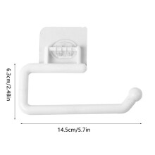 (a-White short) Tissue Hanger Plastic Paper Roll Holder Wall Mounted Towel Storage Rack Organizer Shelf for Kitchen Bathroom