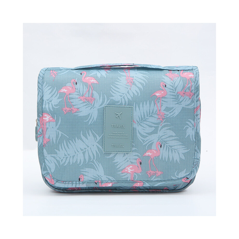 Dechoicelife (A-Flamingo) Cosmetic Bags Wash Travel Nylon Hook Cosmetic Bag Toiletries Organizer Waterproof Storage Neceser Hanging Bathroom