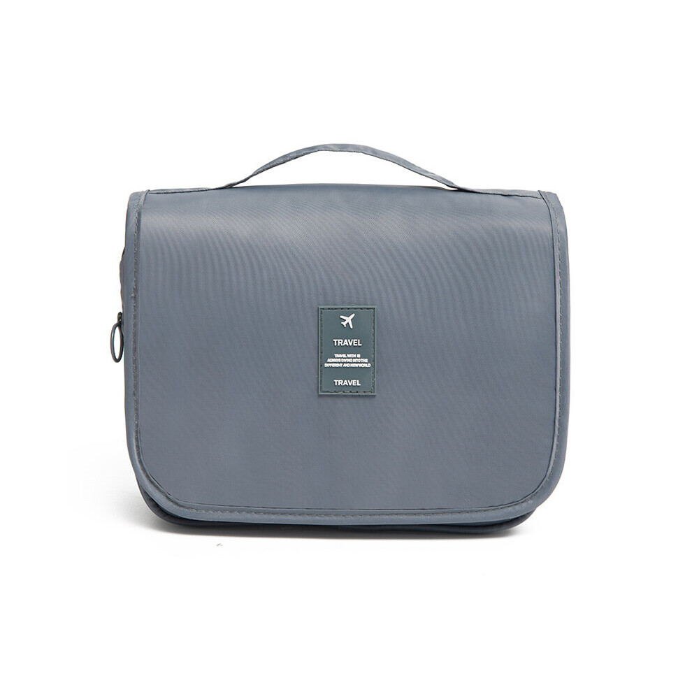 Dechoicelife Grey (A-) Cosmetic Bags Wash Travel Nylon Hook Cosmetic Bag Toiletries Organizer Waterproof Storage Neceser Hanging Bathroom