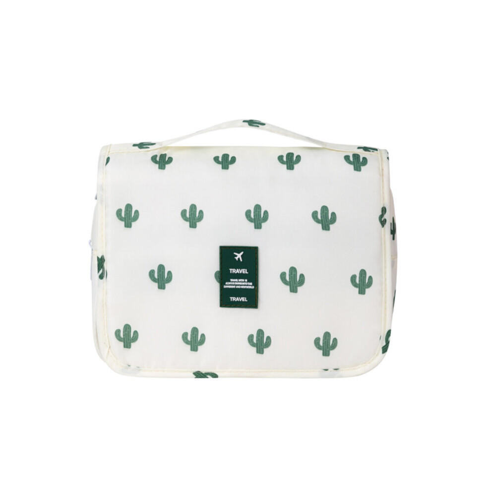 Dechoicelife (A-Cactus) Cosmetic Bags Wash Travel Nylon Hook Cosmetic Bag Toiletries Organizer Waterproof Storage Neceser Hanging Bathroom
