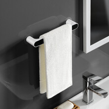 (a-Black short) Self-adhesive Towel Holder Rack Wall Mounted Towel Hanger Bathroom Organizer Towel Bar Shelf Bathroom Kitchen Hook Wipes Hanging