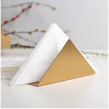 (a-Gold) Northern European Ins Golden Triangle Stainless Steel Toilet Paper Holder Western Restaurant Cafe Hotel DiningTable Metal Napkin