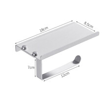 (a-3) Bathroom Toilet Towel Paper Holder Phone Holder Wall Mount WC Rolhouder Paper Holder with Shelf Towel Rack Tissue Boxes Black