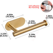(a-Towel Holder gold) Self Adhesive Toilet Paper Holder Wall Mount No Punching Stainless Steel Tissue Towel Roll Dispenser Stand For Bathroom Kitchen