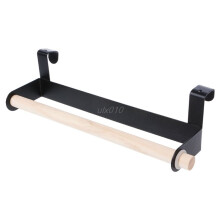 (a-BK) Kitchen Roll Paper Storage Rack Towel Holder Tissue Hanger Under Cabinet Door