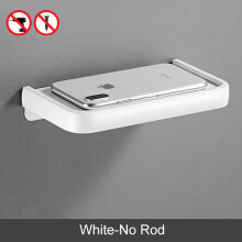 (a-White-No Rod) ELLEN Black Toilet Paper Holder Multifunction Bathroom Storage Shelf Roll Paper Holder EL609