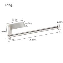 (a-Long sliver) Stainless Steel No Drilling Self-Adhesive Toilet Paper Holder Wall Mount Roll Paper Towel Holder Bathroom Accessories SUS304