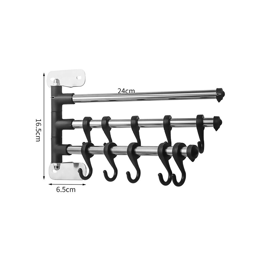 (a-10 hooks) Hanging Rack Punch-free Utensil Pan Holder Multifunction Organizer 10 Hooks for Spoon Scoop Cup Bathroom Kitchen Organizer-image-OPC-PCBXRJC-NEW