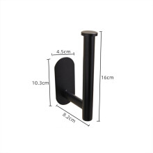 (a-black paper holder) Self-Adhesive Stainless Steel Toilet Roll Paper Holder Organizers Punch-Free Towel Rack Wall Mount Toilet Tissue Accessories