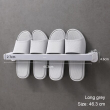 (a-02 shoe rack) Wall Mounted Shoe Rack Punch Free Slipper Storage Rack Hangers Shoes Hanging Holder Bathroom Accessories Home Storage Organizers