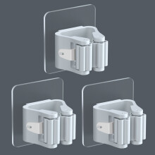(a-White 3 Pcs) 3PCS High Quality Home Storage Rack Bathroom Suction Hanging Pipe Hooks Wall Mounted Mop Organizer Holder Brush Broom Hanger