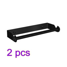 (a-Black2pcs) Paper Towel Holder Stainless Steel Space-saving Tissue Storage Bracket Silver