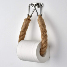 (a-Red) Toilet Paper Holder Ocean Toilet Paper Holder For Bathroom Country Style Towel Rack With Metal Hooks Natural Rope Holder For