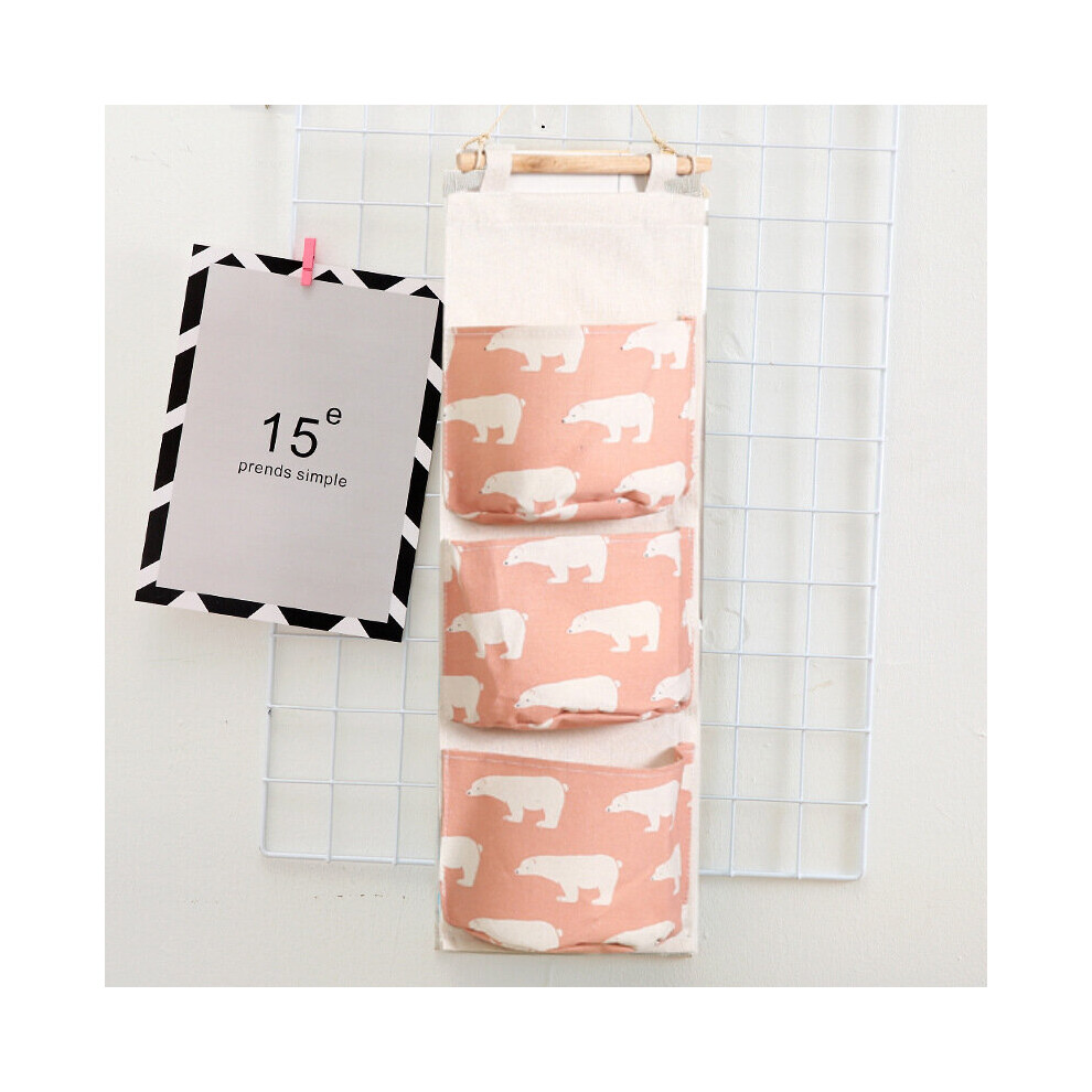 (a-A-pink bear) Toys Organizer Flamingo Pattern Wall Mounted Wardrobe Organizers Sundries Storage Bag Jewelry Hanging Pouch Hang Cosmetics Dorm-image-OPC-PCBXTH6-NEW