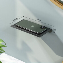 (a-type B black) Aluminum Alloy Toilet Paper Holder Shelf With Tray Bathroom Accessories Kitchen Wall Hanging Punch-Free Toilet Paper Roll Holder