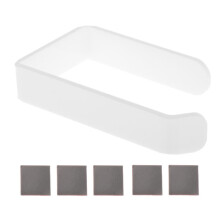 (a-White) Acrylic Toilet Roll Holder Self Adhesive In Bathroom Tissue Paper Holder Kitchen Paper Roll Holder Black/Clear/White
