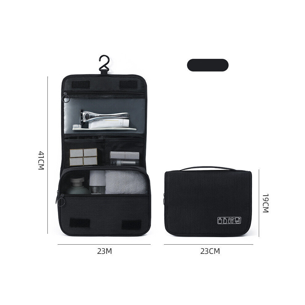 (a-Black) Hanging Makeup Bag Travel Toiletries Portable Dust-proof Organizer Waterproof Storage Folding Wet Dry Separation BathroomWashBag-image-OPC-PCBXWGJ-NEW