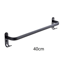 (a-single 40cm) Towel Hanger Wall Mounted Bathroom Towel Bar Shelf Roll Holder Hanging Hook Black Aluminum Bathroom Organizer Holder 40-50 CM