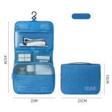 (a-Sky blue) Hanging Makeup Bag Travel Toiletries Portable Dust-proof Organizer Waterproof Storage Folding Wet Dry Separation BathroomWashBag
