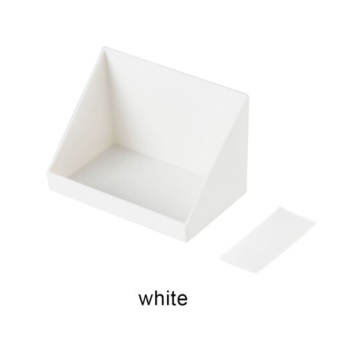 (a-White S) Plastic Storage Rack Wall Mounted Case Bathroom Kitchen Organizer Container Bedroom Self Adhesive Space Saving Hanging Shelf