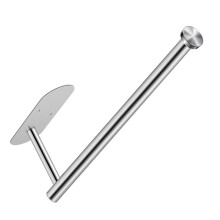 (a-silver) Roll Paper Holder Towels Holding Rod Solid Color Stainless Steel Organization Tool Hanging Racks Towel Organizer