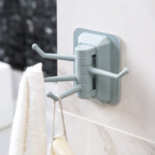 (a-Black 3) 1/3/5 Pcs Multifunction Rotating Hook Wall Mounted Punch-Free Strong Self Adhesive Hook Towel Rack Bathroom Storage Accessories